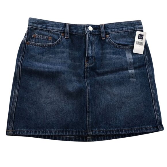 NWT Gap Womens Denim Mini Skirt 6 Blue Medium Wash Above The Knee Chic Casual - Picture 1 of 11